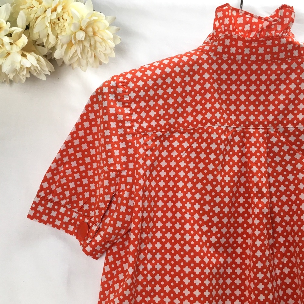 J. Crew Short Sleeve Orange Cotton Blouse